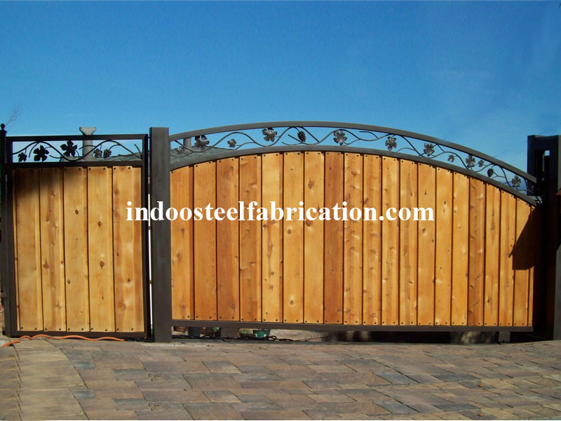 Wrought Iron Wooden Gate